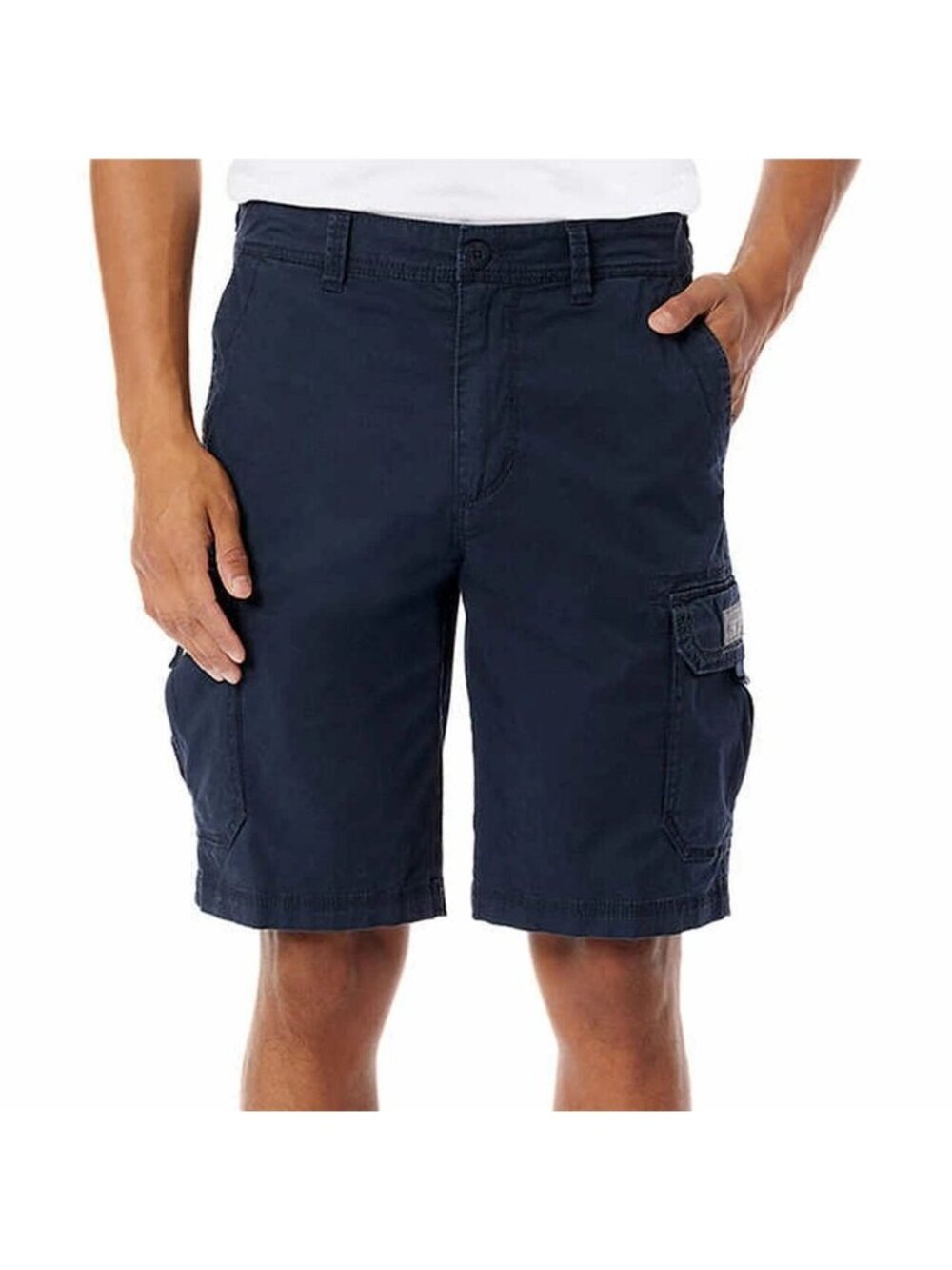 Unionbay Men's 34 Navy Blue Cotton Blend Cargo Shorts With Multiple Pockets